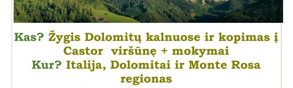 Atsilaisvino viena vieta į Italijos Alpes! Kalnų žygis Italijos Alpėse – Dolomituose ir kopimas į Castor viršūnę: du viename!